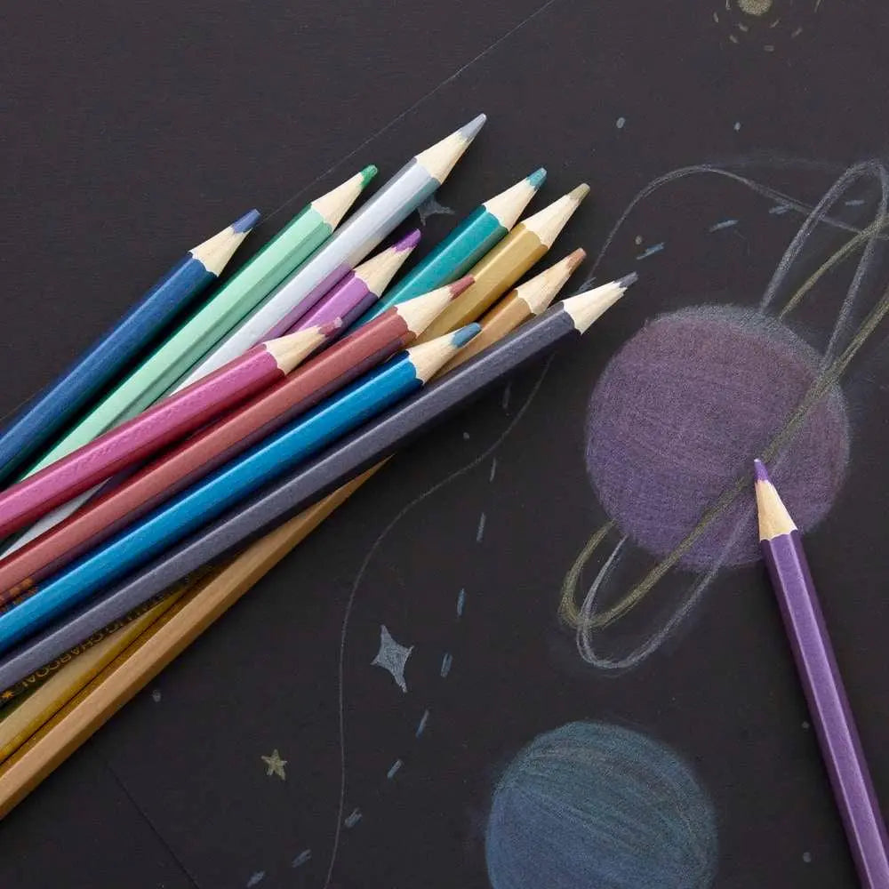 12 Metallic Colored Pencils