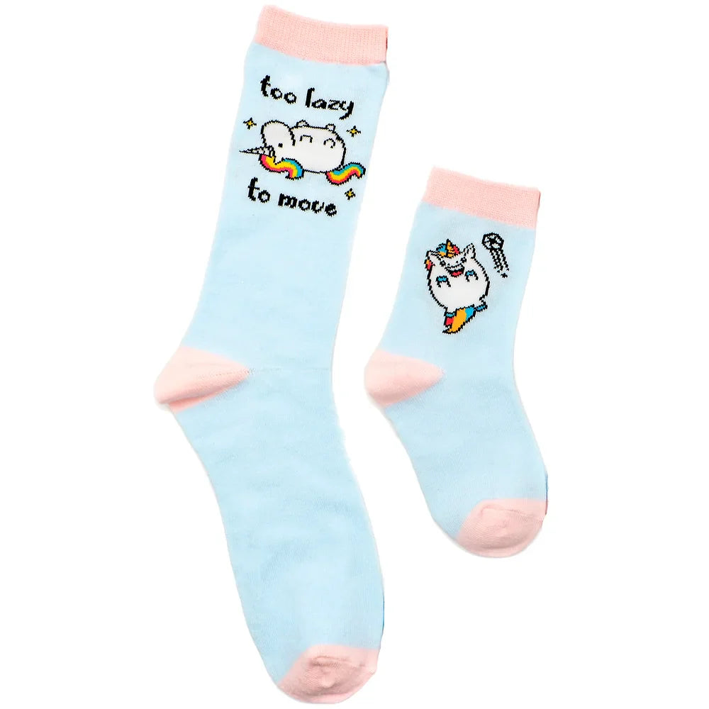 2-pair Lazy Unicorn - Mommy and Me Socks Set