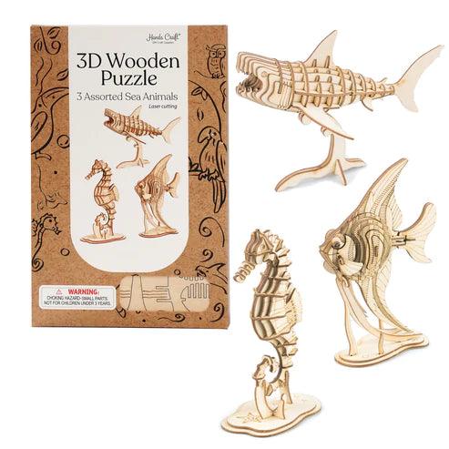 3D Wooden Puzzle 3 Assorted Sea Animals