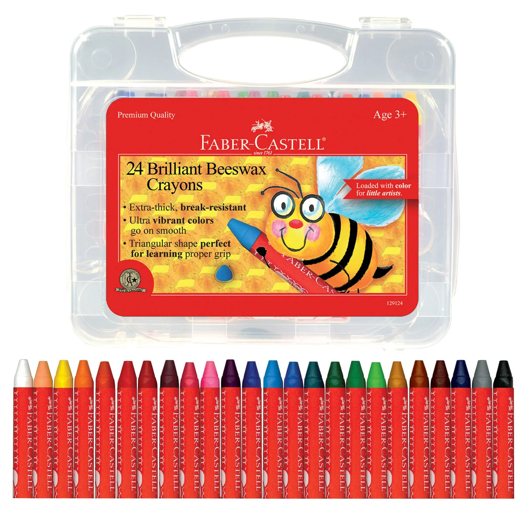 24 Brilliant Beeswax Crayons in Storage Case